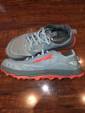 Altra Lone Peak 6 Trail Running Shoes in Blue with Coral Accents